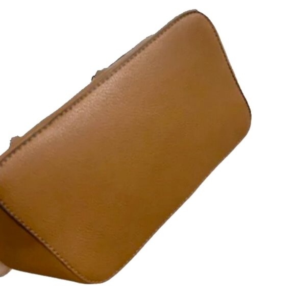 cognac style tote faux leather boho double straps chain shoulder satchel handbag - Picture 5 of 6